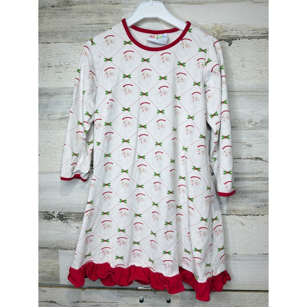 Jellybean Nightgown Girls Size 5 White Santa Claus Ruffle Holiday Christmas